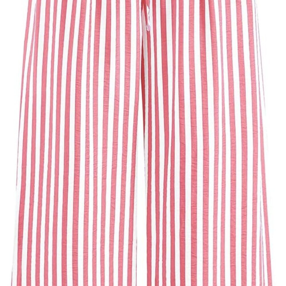 Women's Large Floral Palazzo Pants - Comfortable Wide Leg Elegance With Pockets